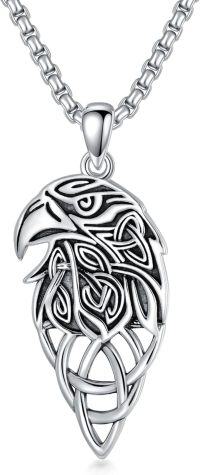 wholesale 925 Sterling Silver Celtic Knot Eagle Head Pendant Necklace  for Men-Eagle Necklace