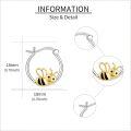 wholesale 925 Sterling Silver Gold Plated Smiling Bee Ladybug Hoop Earrings for Women Gift-0-4