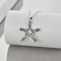 wholesale 925 Sterling Silver Pentagram Necklace Star Pendant Wiccan s for Women Men Mother's Day-0-2