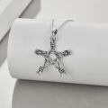 wholesale 925 Sterling Silver Pentagram Necklace Star Pendant Wiccan s for Women Men Mother's Day-0-2