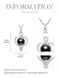 TOUPOP Sterling Silver Black Pearl Love Heart Necklace-0-3