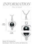 TOUPOP Sterling Silver Black Pearl Love Heart Necklace-0-3