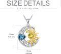 wholesale 925 Sterling Silver Celtic Moon and Sun Pendant with Blue Topaz & Yellow Crystal Necklaces for Women Girls s-0-3