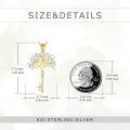 wholesale 925 Sterling Silver Tree of Life Pendant Necklaces with Cubic Zirconia and Gold Plated Chain for Women  45cm Length-0-3