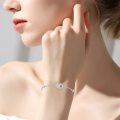 wholesale 925 Sterling Silver Hamsa Hand Evil Eye Bracelet Wholesale With Blue Crystals-0-5