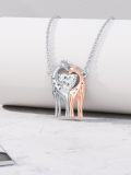 wholesale TOUPOP Giraffe Gifts For Women Sterling Silver Giraffe Necklace Heart Crystal For Mother Daughter Grandma Jewelry -0-3