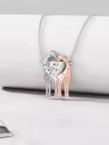 TOUPOP Sterling Silver Crystal Giraffe Heart Necklace Jewelry For Women-0-3