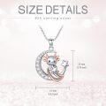 wholesale 925 Sterling Silver Moon & Star Axolotl Charm Necklace - Cute Animal Jewelry for Women-0-1