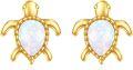 wholesale 14k Gold Turtle Stud Earrings with Opal Stone Sea Life Jewelry for Women Birthday Christmas Gifts for Wife Mom-0-0