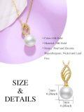 TOUPOP 14k Gold Pearl Necklace with Bow Heart Dolphin Pendant-0-4