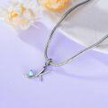 wholesale 925 Sterling Silver Heart-Shaped Blue Moonstone Initial N Charm Pendant Necklace Gift-0-22