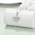 wholesale 925 Sterling Silver Cross & Pink Ribbon Butterfly Dragonfly Breast Cancer Awareness Pendant Necklace for Women Gifts-0-2