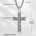 wholesale 925 Sterling Silver Celtic Knot Cross Necklace for Men Women Catholic Christian Gifts-0-5