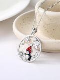TOUPOP 925 Sterling Silver Snowflake Penguin Snowman Pendant Necklace-0-5