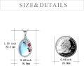 wholesale 925 Sterling Silver Teardrop Opal Ladybug Pendant Necklaces Gifts for Women Girls Mothers' Day Birthdays-0-3