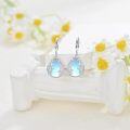 wholesale 925 Sterling Silver Teardrop Moonstone Floral Drop Earrings for Women and Girls-0-1