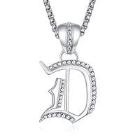 wholesale 925 Sterling Silver Crescent Moon Pendant Necklace Wholesale For Women-Letter-D