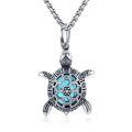 wholesale 925 Sterling Silver Sea Turtle Pendant With Turquoise Shell Charm-0-0