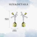 wholesale 925 Sterling Silver Olive Green Zircon Butterfly Bow Earrings for Women-0-2