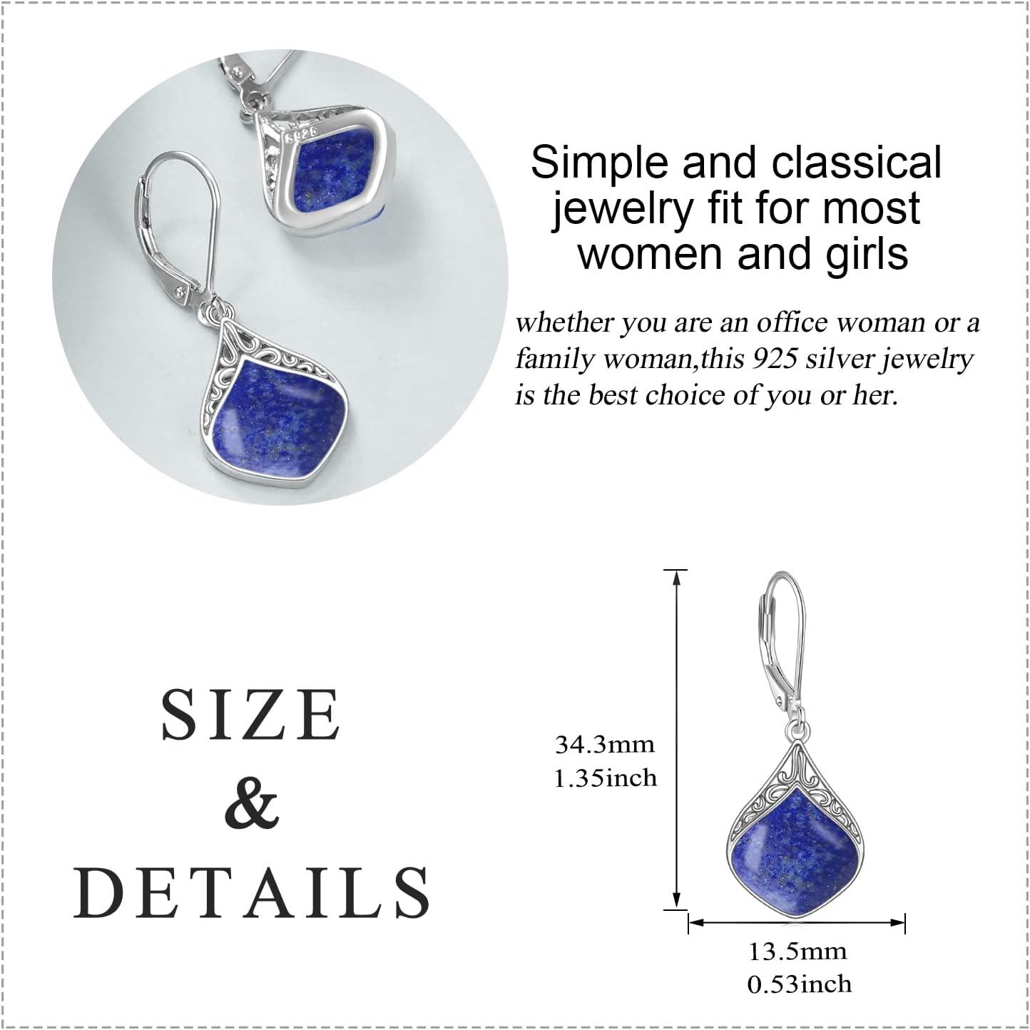 925 Sterling Silver Celtic Teardrop Filigree Earrings Jewelry Gifts for Women-0-4
