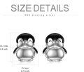 wholesale 925 Sterling Silver Penguin Moonstone Stud Earrings - Cute Animal  for Women-0-3