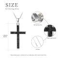 wholesale 925 Sterling Silver Cross with Turquoise and Malachite Inlay Christian Pendant Necklace-0-3