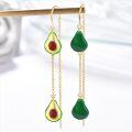 wholesale 925 Sterling Silver Avocado Drop Earrings - Fun Food  for Women-0-1