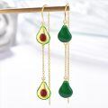 wholesale 925 Sterling Silver Avocado Drop Earrings - Fun Food  for Women-0-1