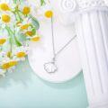 wholesale 925 Sterling Silver Gold Plated Shell Shape Mother-of-Pearl & Cubic Zirconia Pendant Necklace - 3/4 (19mm) Width-0-4