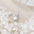 wholesale 925 Sterling Silver Pearl Cat Charm Pendant Necklace s for Women-0-1