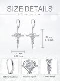 TOUPOP Sterling Silver Diamond & Crystal Infinity Cross Heart Earrings April Birthstone-0-2