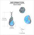 wholesale 925 Sterling Silver Teardrop Turquoise & Blue Crystal Peacock Pendant Necklace for Women's Gifts-0-14