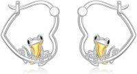 wholesale 925 Sterling Silver Frog Animal Shape Gold Plated Studs earrings for Women Girls Minimalist  3cm Diameter-Frog