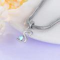 wholesale 925 Sterling Silver Heart-Shaped Blue Moonstone Initial N Charm Pendant Necklace Gift-0-46
