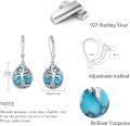 wholesale 925 Sterling Silver Tree of Life Turquoise Drop Earrings for Women-0-1