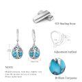 wholesale 925 Sterling Silver Tree of Life Turquoise Drop Earrings for Women-0-1