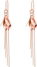 wholesale 925 Sterling Silver Plated Rose Gold Flower Drop Dangle Earrings with Long Fringe Chains for Girls and Women Lightweight  42mm Length-0-0