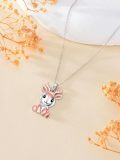 wholesale 925 Sterling Silver Reindeer Pendant Necklace for Women Girls  45cm Chain Length-0-2