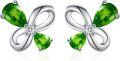 wholesale 925 Sterling Silver Green Crystal Butterfly Stud Earrings for Women Girls  4PCs Set-0-0