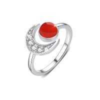 wholesale 925 Sterling Silver Moonstone Crescent Rings Wholesale With Diamonds-agate ring