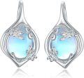 wholesale 925 Sterling Silver Blue Moonstone Butterfly Drop Earrings-0-0