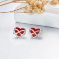 wholesale  Sterling Silver Opal Heart Stud Earrings for Women Minimalist Fashion -0-22