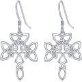 wholesale 925 Sterling Silver Celtic Knot Dangle Drop Earrings for Women Irish Jewelry Christmas Gift Ideas-0-0