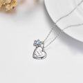 wholesale 925 Sterling Silver Heart Pendant Necklace I am a child of god Blue Crystal Flower Charm Christian s for Women Girls-0-2