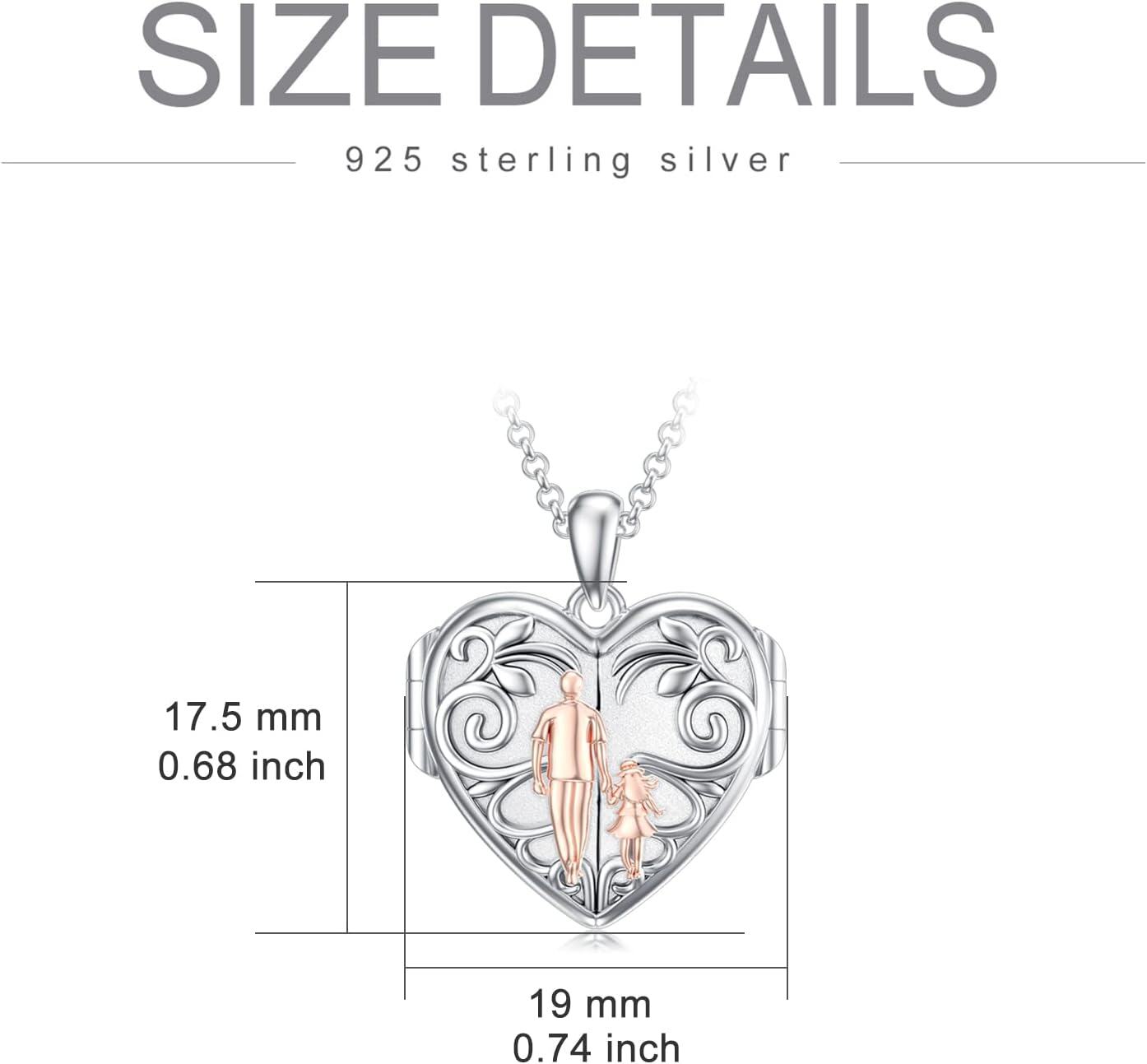 Sterling Silver Abalone Shell Daughter Locket Necklace Gift from Mom Dad-0-3