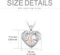 wholesale 925 Sterling Silver Heart Locket Necklace Wholesale Father Daughter Walk Together Photo Frame-0-2