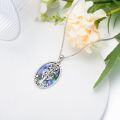 wholesale 925 Sterling Silver Abalone Shell Moonstone Tree of Life Pendant Necklace with 18 + 2 Extender Chain-0-1