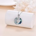 wholesale 925 Sterling Silver Blue Crystal 40th Birthday Moon & Stars Pendant Necklace Gifts for Women-0-8