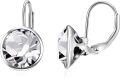 wholesale 925 Sterling Silver Round Clear Austrian Crystal Leverback Earrings for Women - Hypoallergenic Gift Idea-0-0