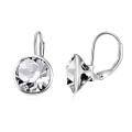 wholesale 925 Sterling Silver Round Clear Austrian Crystal Leverback Earrings for Women - Hypoallergenic Gift Idea-0-0
